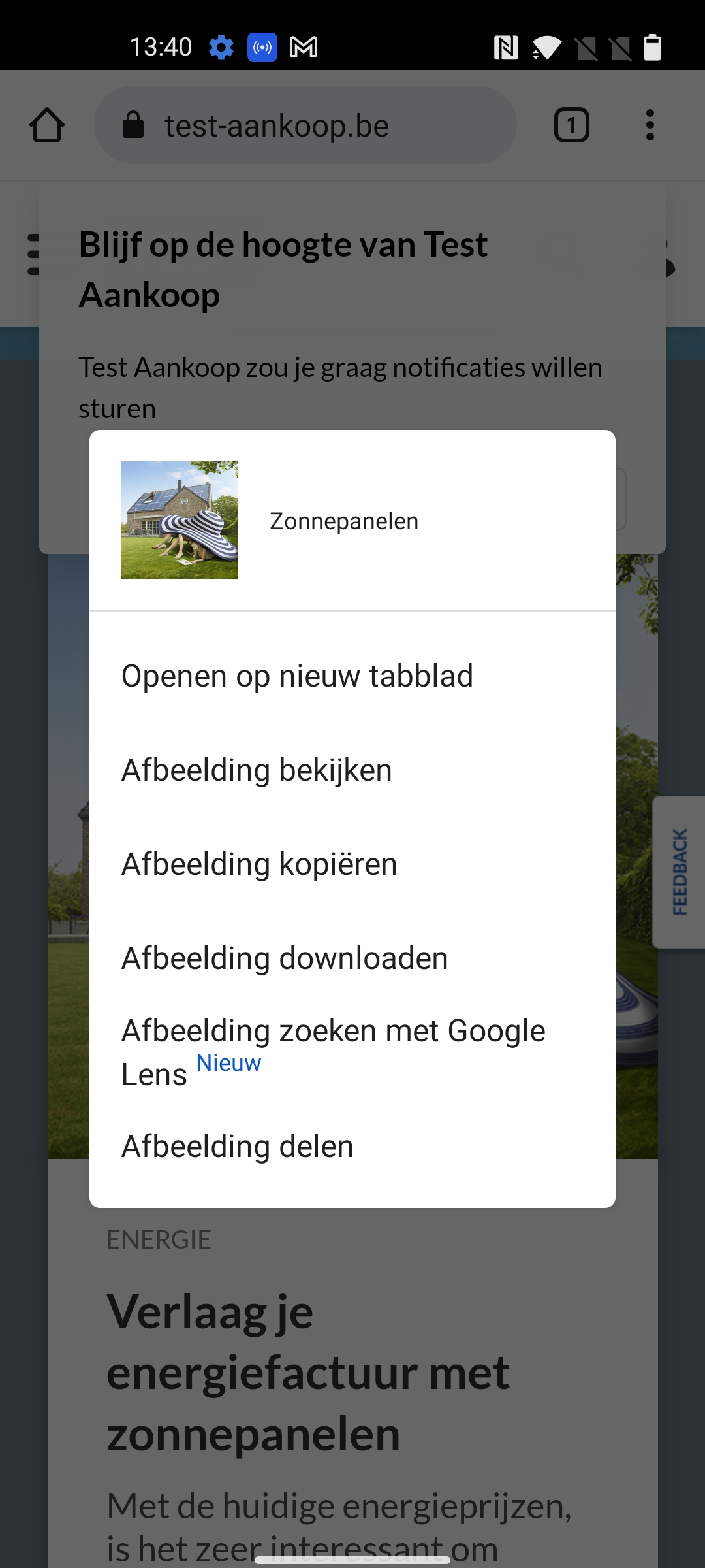 Een afbeelding opslaan in Chrome